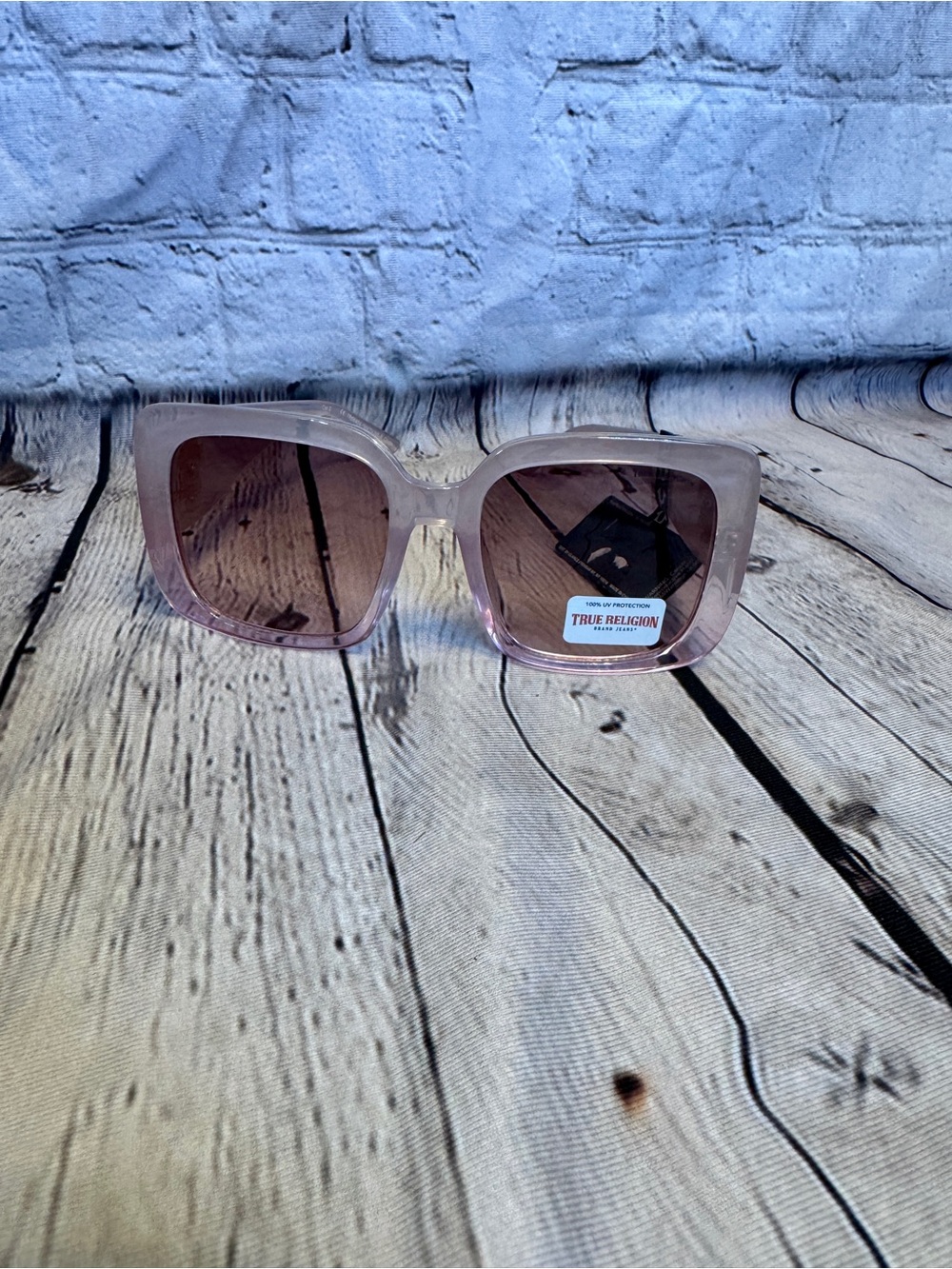 True Religion Oversized Square Sunglasses Pink Purple New UV Protection Vacation